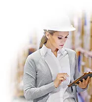 Customer using a tablet to manage shipments in MyRLC