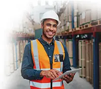 R+L Carriers dock worker handling freight safely