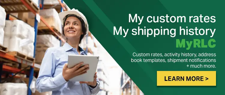 My Custom Rates - My Shipping History -- MyRLC  - Click to Learn More..